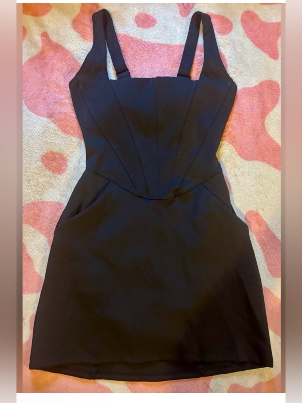 TA3 Seamed Square Neck Mini Swimdress W Builtin Bodysuit Sz Med Reg/Long